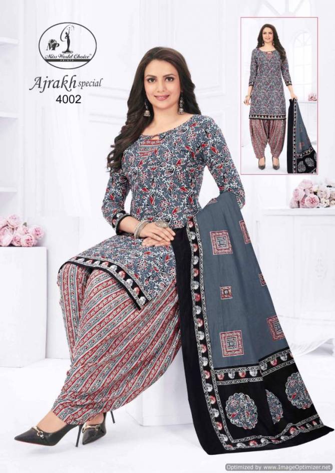 Ajrakh Vol 4 By Miss World Daily Wear Printed Cotton Dress Material Suppliers In India
